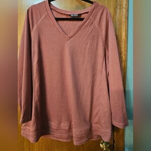 Women's Pink V-Neck Top